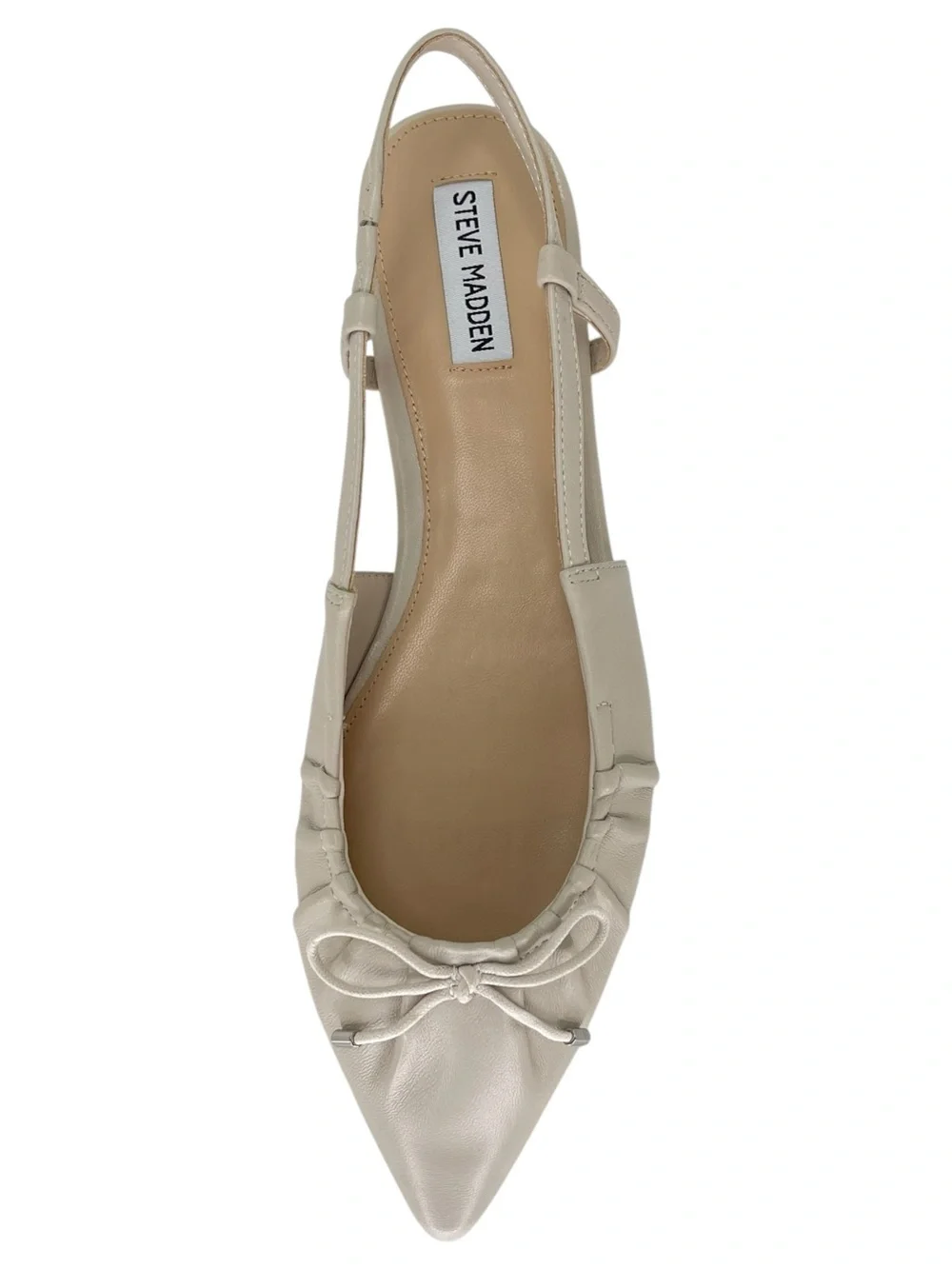 Steve Madden Laylah Cream Leather Slingback Womens Flats Size 11M